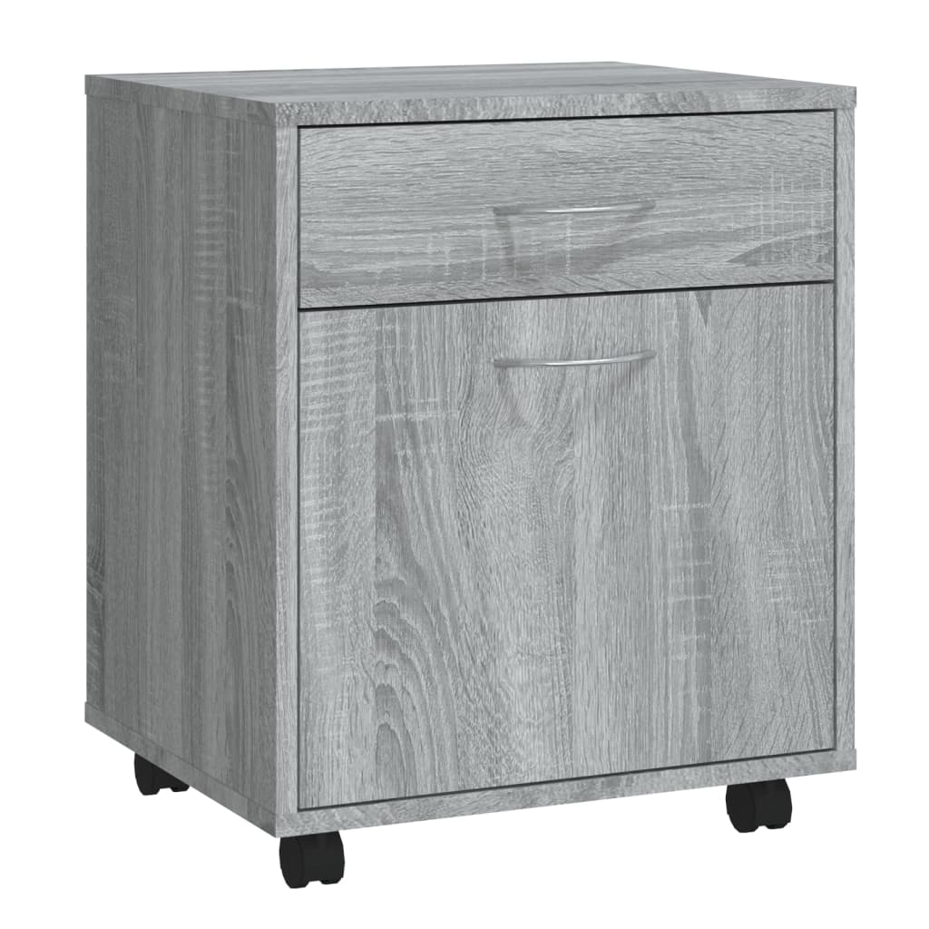 Rolling Cabinet Grey Sonoma 45x38x54 cm Engineered Wood
